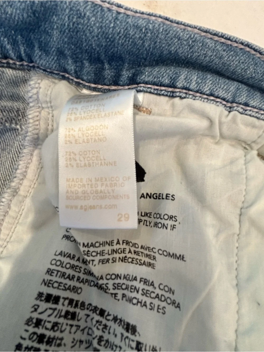 Ag Adriano Goldschmied Light Blue Wide-Leg Crop Jeans - Picture 7 of 9